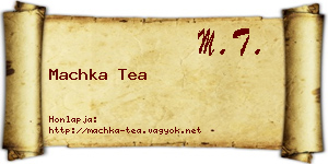 Machka Tea névjegykártya